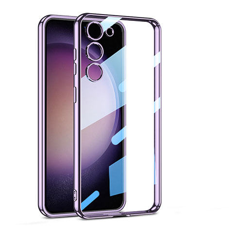 Custodia Silicone Trasparente Ultra Sottile Cover Morbida AC1 per Samsung Galaxy S25 Plus 5G Viola