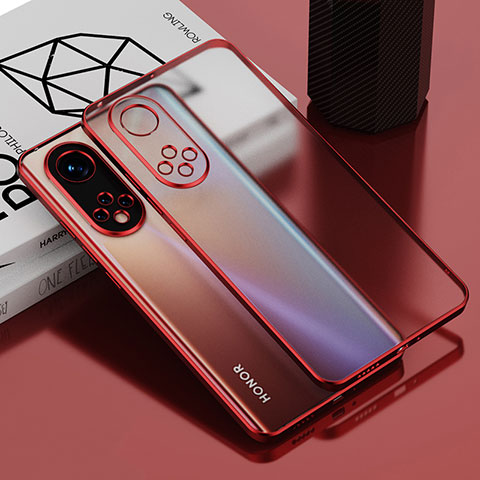 Custodia Silicone Trasparente Ultra Sottile Cover Morbida AN1 per Huawei Honor 50 Pro 5G Rosso