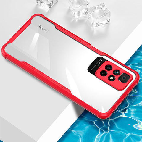 Custodia Silicone Trasparente Ultra Sottile Cover Morbida BH1 per Xiaomi Redmi Note 11 5G Rosso