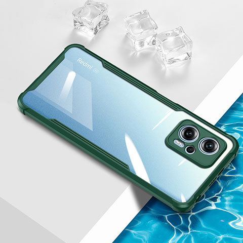 Custodia Silicone Trasparente Ultra Sottile Cover Morbida BH1 per Xiaomi Redmi Note 11T Pro 5G Verde