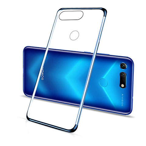 Custodia Silicone Trasparente Ultra Sottile Cover Morbida C01 per Huawei Honor View 20 Blu