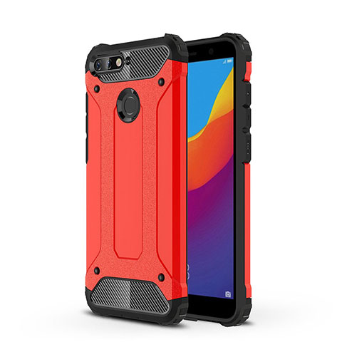 Custodia Silicone Trasparente Ultra Sottile Cover Morbida H01 per Huawei Honor 7A Rosso