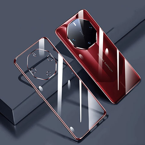 Custodia Silicone Trasparente Ultra Sottile Cover Morbida H01 per Huawei Mate 60 RS Ultimate Rosso