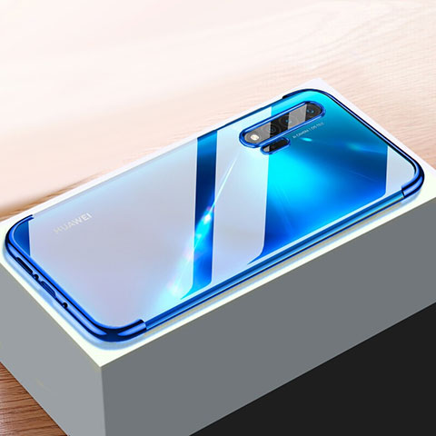 Custodia Silicone Trasparente Ultra Sottile Cover Morbida H01 per Huawei Nova 6 Blu