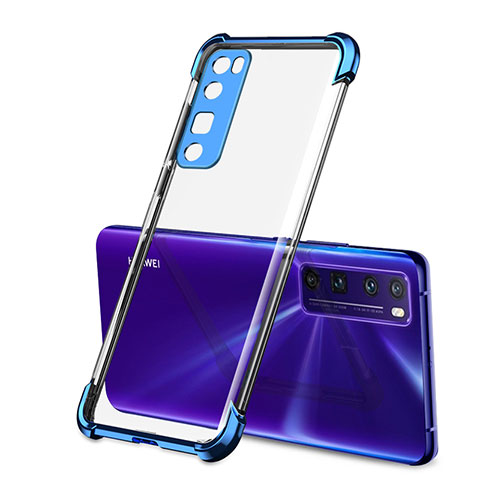 Custodia Silicone Trasparente Ultra Sottile Cover Morbida H01 per Huawei Nova 7 Pro 5G Blu