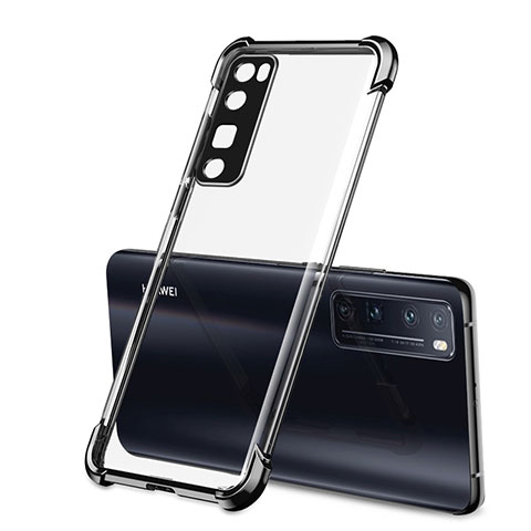 Custodia Silicone Trasparente Ultra Sottile Cover Morbida H01 per Huawei Nova 7 Pro 5G Nero