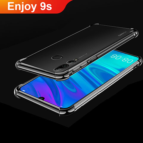 Custodia Silicone Trasparente Ultra Sottile Cover Morbida H01 per Huawei P Smart+ Plus (2019) Nero