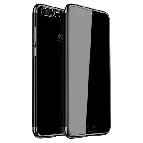 Custodia Silicone Trasparente Ultra Sottile Cover Morbida H01 per Huawei P10 Plus Nero