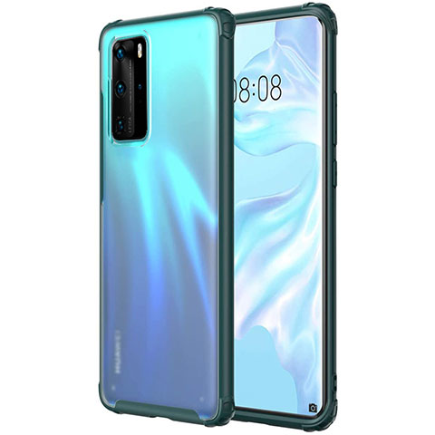 Custodia Silicone Trasparente Ultra Sottile Cover Morbida H01 per Huawei P40 Pro Verde