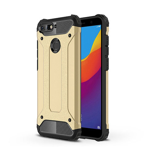 Custodia Silicone Trasparente Ultra Sottile Cover Morbida H01 per Huawei Y6 Prime (2018) Oro