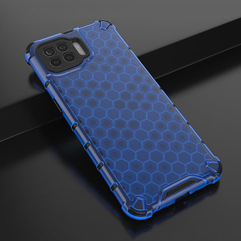 Custodia Silicone Trasparente Ultra Sottile Cover Morbida H01 per Oppo A93 Blu