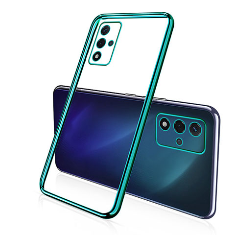 Custodia Silicone Trasparente Ultra Sottile Cover Morbida H01 per Oppo A93s 5G Verde