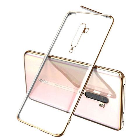 Custodia Silicone Trasparente Ultra Sottile Cover Morbida H01 per Oppo Reno2 Oro