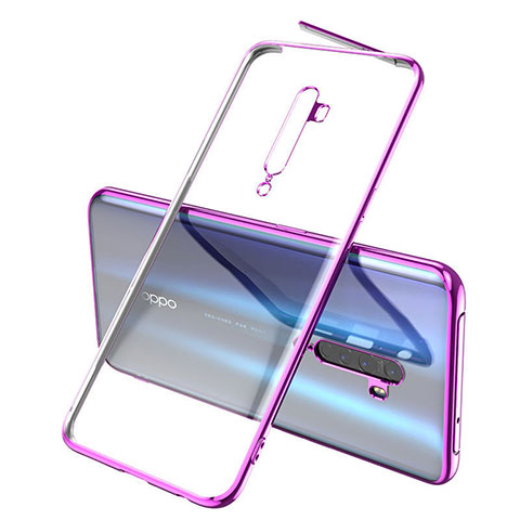 Custodia Silicone Trasparente Ultra Sottile Cover Morbida H01 per Oppo Reno2 Viola