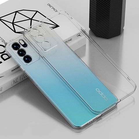 Custodia Silicone Trasparente Ultra Sottile Cover Morbida H01 per Oppo Reno6 Pro 5G India Chiaro