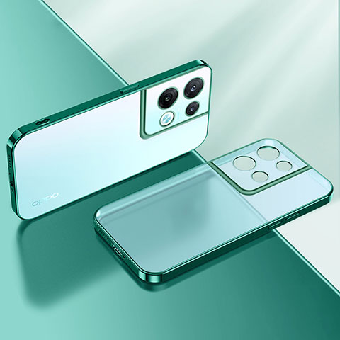 Custodia Silicone Trasparente Ultra Sottile Cover Morbida H01 per Oppo Reno9 Pro 5G Verde