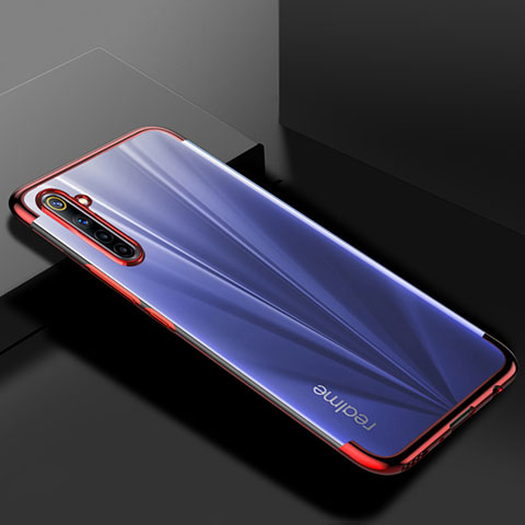 Custodia Silicone Trasparente Ultra Sottile Cover Morbida H01 per Realme 6s Rosso