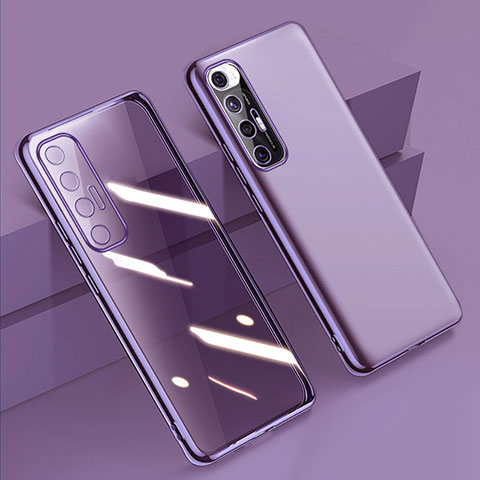 Custodia Silicone Trasparente Ultra Sottile Cover Morbida H01 per Xiaomi Mi 10S 5G Viola