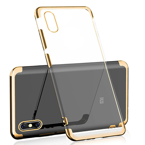 Custodia Silicone Trasparente Ultra Sottile Cover Morbida H01 per Xiaomi Mi 8 Pro Global Version Oro