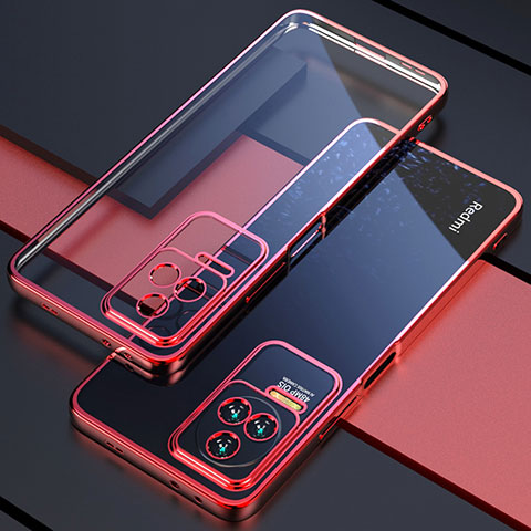 Custodia Silicone Trasparente Ultra Sottile Cover Morbida H01 per Xiaomi Redmi K50 5G Rosso