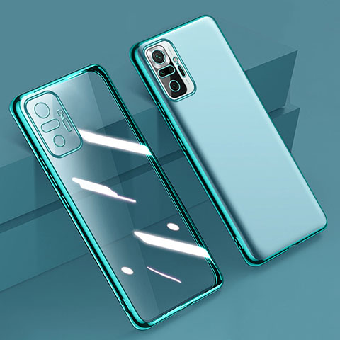 Custodia Silicone Trasparente Ultra Sottile Cover Morbida H01 per Xiaomi Redmi Note 10 Pro 4G Verde