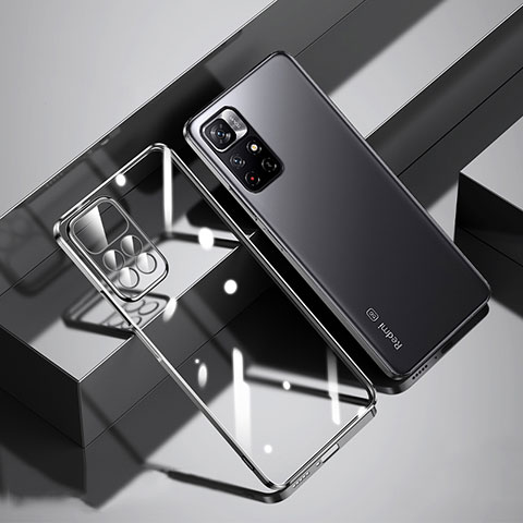 Custodia Silicone Trasparente Ultra Sottile Cover Morbida H01 per Xiaomi Redmi Note 11 5G Nero