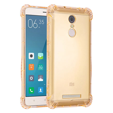 Custodia Silicone Trasparente Ultra Sottile Cover Morbida H01 per Xiaomi Redmi Note 3 MediaTek Oro