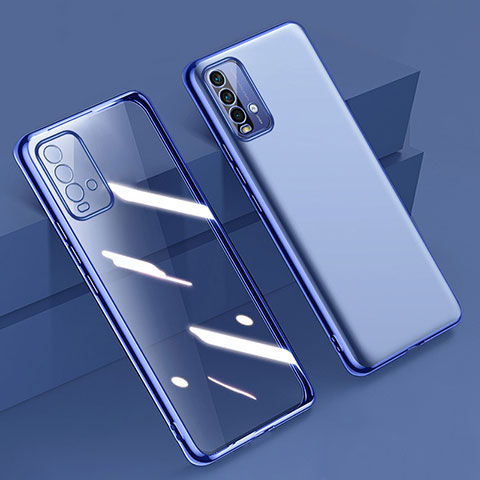 Custodia Silicone Trasparente Ultra Sottile Cover Morbida H01 per Xiaomi Redmi Note 9 4G Blu