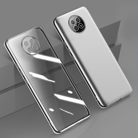Custodia Silicone Trasparente Ultra Sottile Cover Morbida H01 per Xiaomi Redmi Note 9T 5G Argento