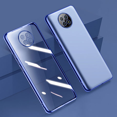 Custodia Silicone Trasparente Ultra Sottile Cover Morbida H01 per Xiaomi Redmi Note 9T 5G Blu