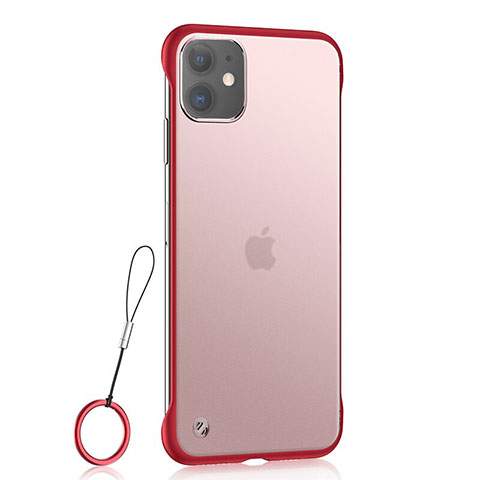 Custodia Silicone Trasparente Ultra Sottile Cover Morbida H02 per Apple iPhone 11 Rosso