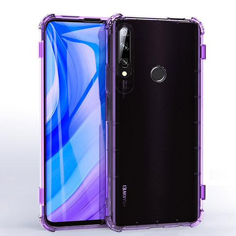 Custodia Silicone Trasparente Ultra Sottile Cover Morbida H02 per Huawei Enjoy 10 Plus Viola