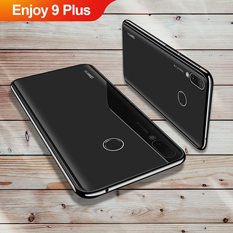 Custodia Silicone Trasparente Ultra Sottile Cover Morbida H02 per Huawei Enjoy 9 Plus Nero