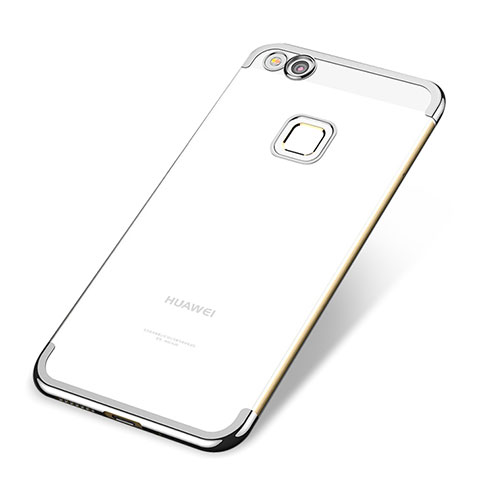 Custodia Silicone Trasparente Ultra Sottile Cover Morbida H02 per Huawei Honor 8 Lite Argento