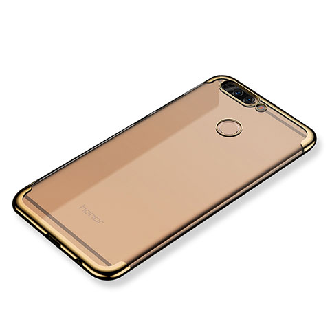 Custodia Silicone Trasparente Ultra Sottile Cover Morbida H02 per Huawei Honor 8 Pro Oro