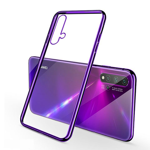 Custodia Silicone Trasparente Ultra Sottile Cover Morbida H02 per Huawei Nova 5 Pro Viola