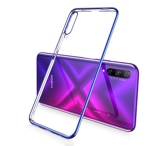 Custodia Silicone Trasparente Ultra Sottile Cover Morbida H02 per Huawei P Smart Pro (2019) Blu