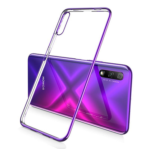 Custodia Silicone Trasparente Ultra Sottile Cover Morbida H02 per Huawei Y9 Prime (2019) Viola