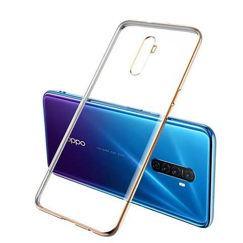 Custodia Silicone Trasparente Ultra Sottile Cover Morbida H02 per Oppo Reno Ace Oro