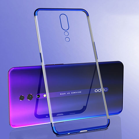 Custodia Silicone Trasparente Ultra Sottile Cover Morbida H02 per Oppo Reno Z Blu