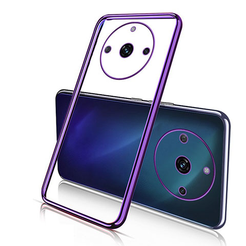 Custodia Silicone Trasparente Ultra Sottile Cover Morbida H02 per Realme 11 Pro+ Plus 5G Viola