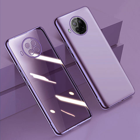 Custodia Silicone Trasparente Ultra Sottile Cover Morbida H02 per Xiaomi Mi 10i 5G Viola