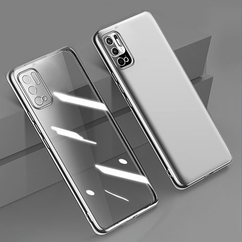 Custodia Silicone Trasparente Ultra Sottile Cover Morbida H02 per Xiaomi POCO M3 Pro 5G Argento