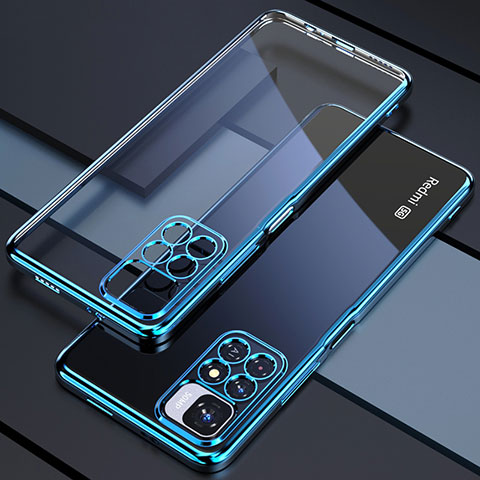 Custodia Silicone Trasparente Ultra Sottile Cover Morbida H02 per Xiaomi Poco M4 Pro 5G Blu