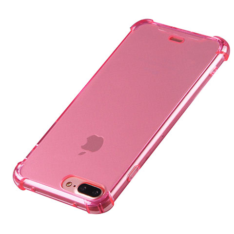 Custodia Silicone Trasparente Ultra Sottile Cover Morbida H03 per Apple iPhone 7 Plus Rosa