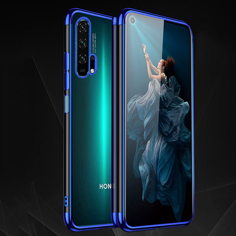 Custodia Silicone Trasparente Ultra Sottile Cover Morbida H03 per Huawei Honor 20 Pro Blu