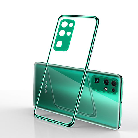 Custodia Silicone Trasparente Ultra Sottile Cover Morbida H03 per Huawei Honor 30 Verde