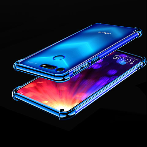 Custodia Silicone Trasparente Ultra Sottile Cover Morbida H03 per Huawei Honor View 20 Blu