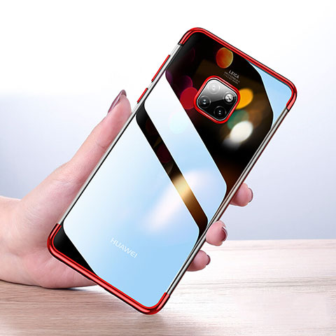 Custodia Silicone Trasparente Ultra Sottile Cover Morbida H03 per Huawei Mate 20 Pro Rosso