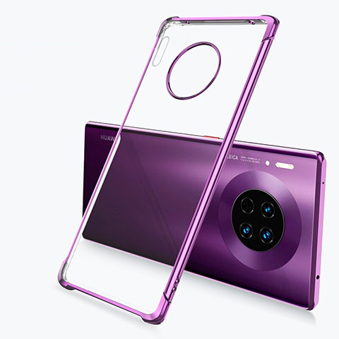 Custodia Silicone Trasparente Ultra Sottile Cover Morbida H03 per Huawei Mate 30E Pro 5G Viola